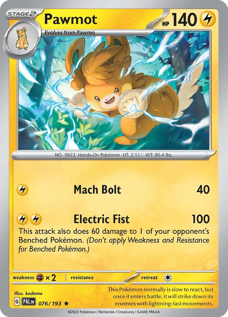 Pawmot — Paldea Evolved 76 Pokémon card