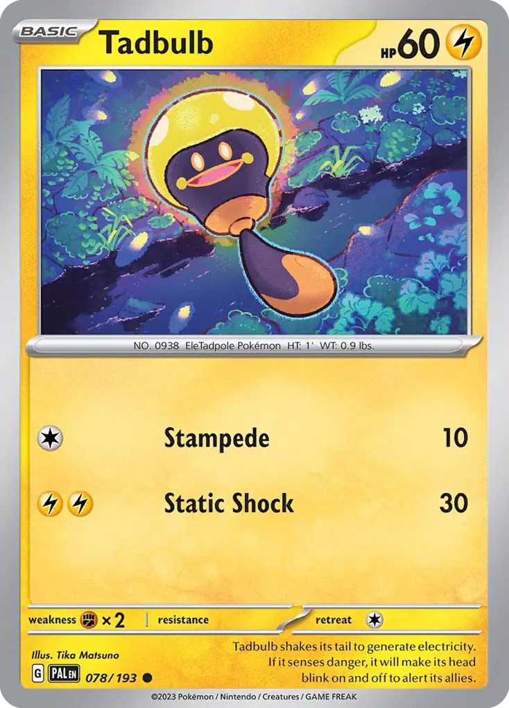 Tadbulb — Paldea Evolved 78 Pokémon card