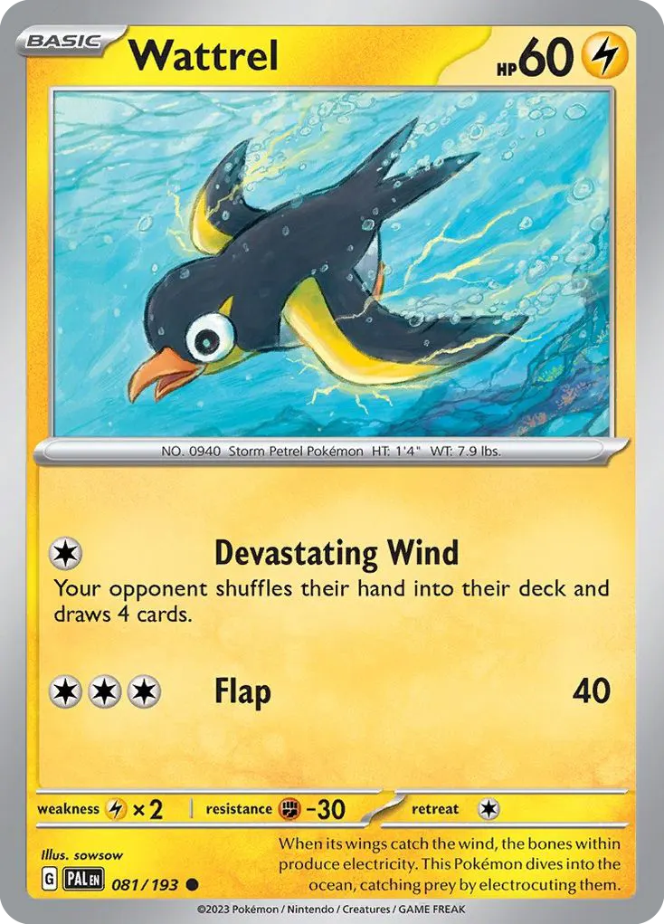 Wattrel — Paldea Evolved 81 Pokémon card