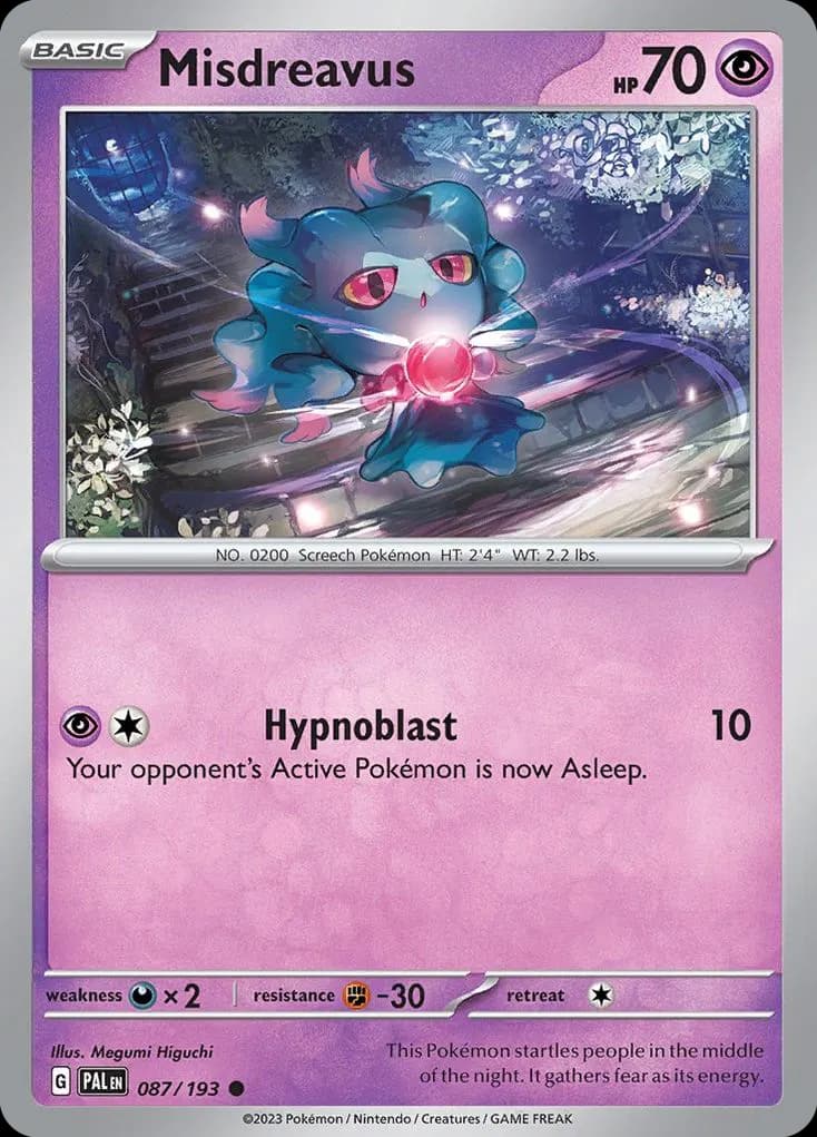 Misdreavus — Paldea Evolved 87 Pokémon card