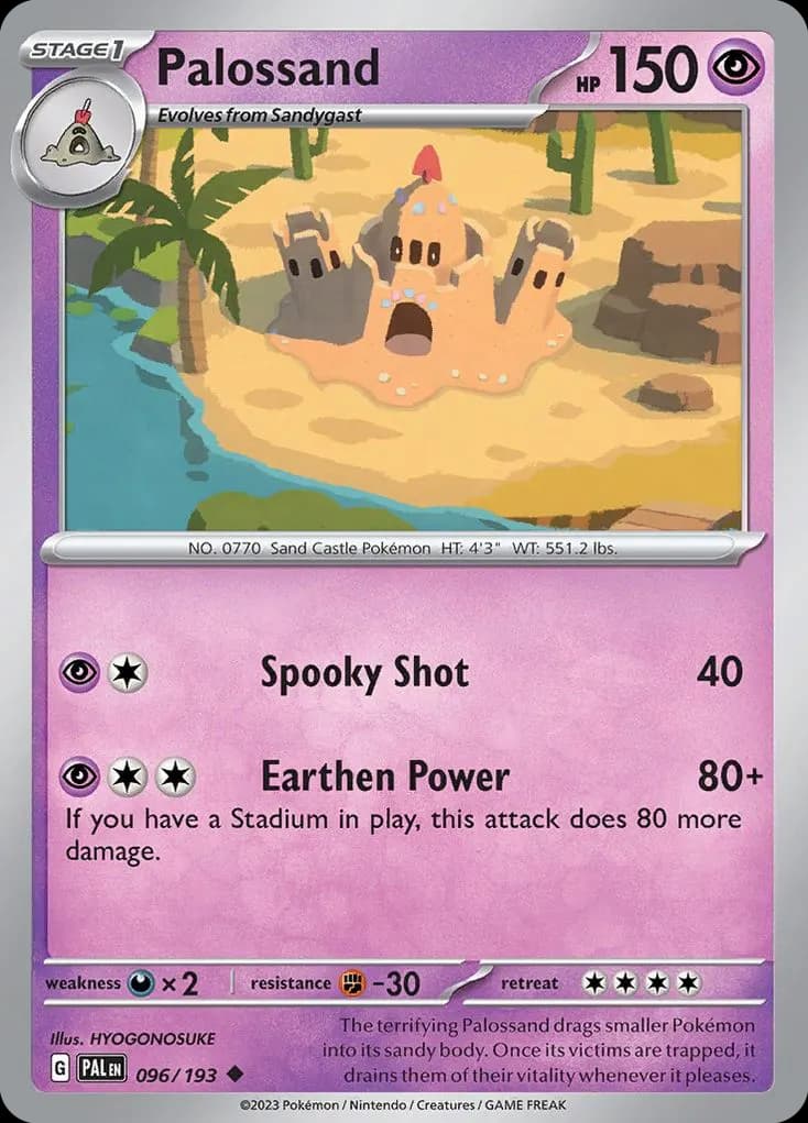 Palossand — Paldea Evolved 96 Pokémon card