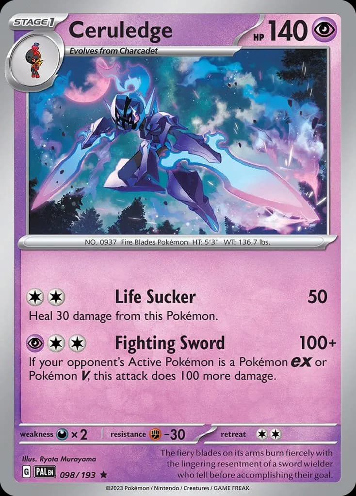 Ceruledge — Paldea Evolved 98 Pokémon card