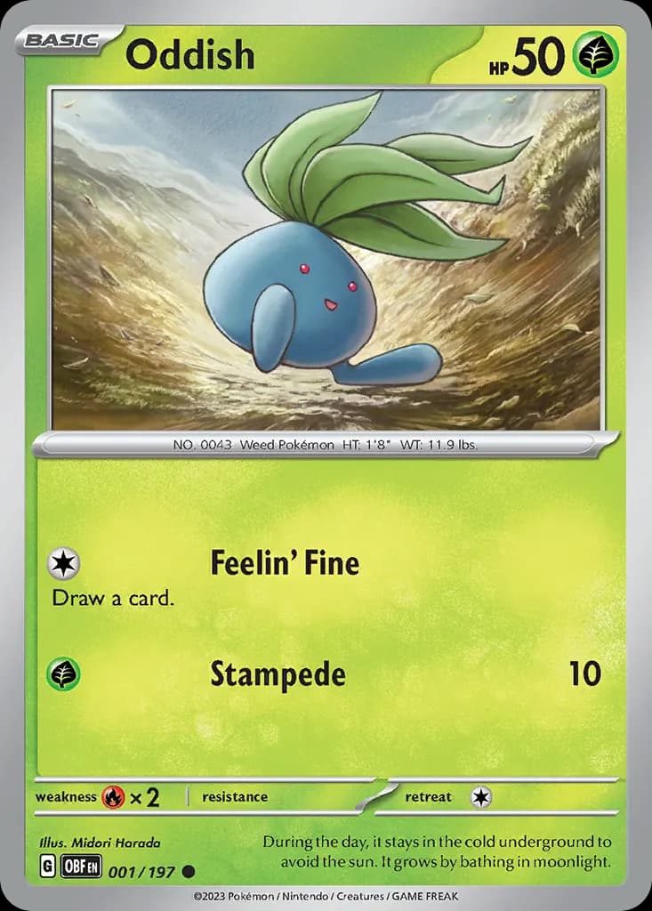 Oddish — Obsidian Flames 1 Pokémon card
