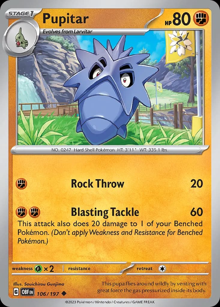 Pupitar — Obsidian Flames 106 Pokémon card