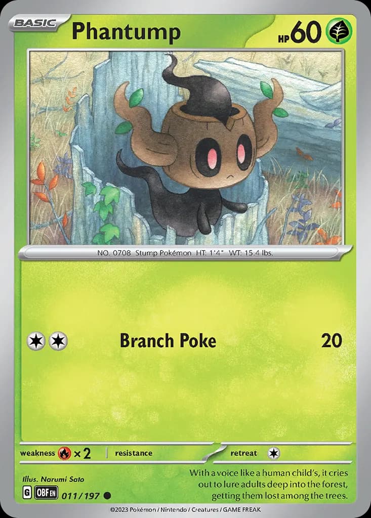 Phantump — Obsidian Flames 11 Pokémon card