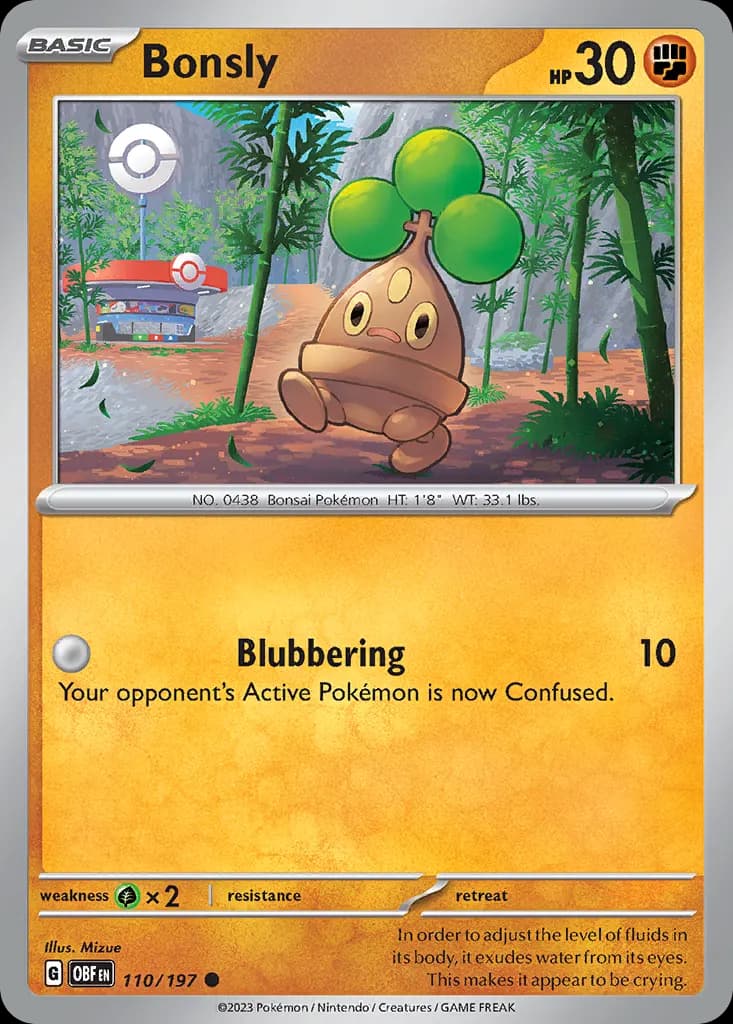 Bonsly — Obsidian Flames 110 Pokémon card
