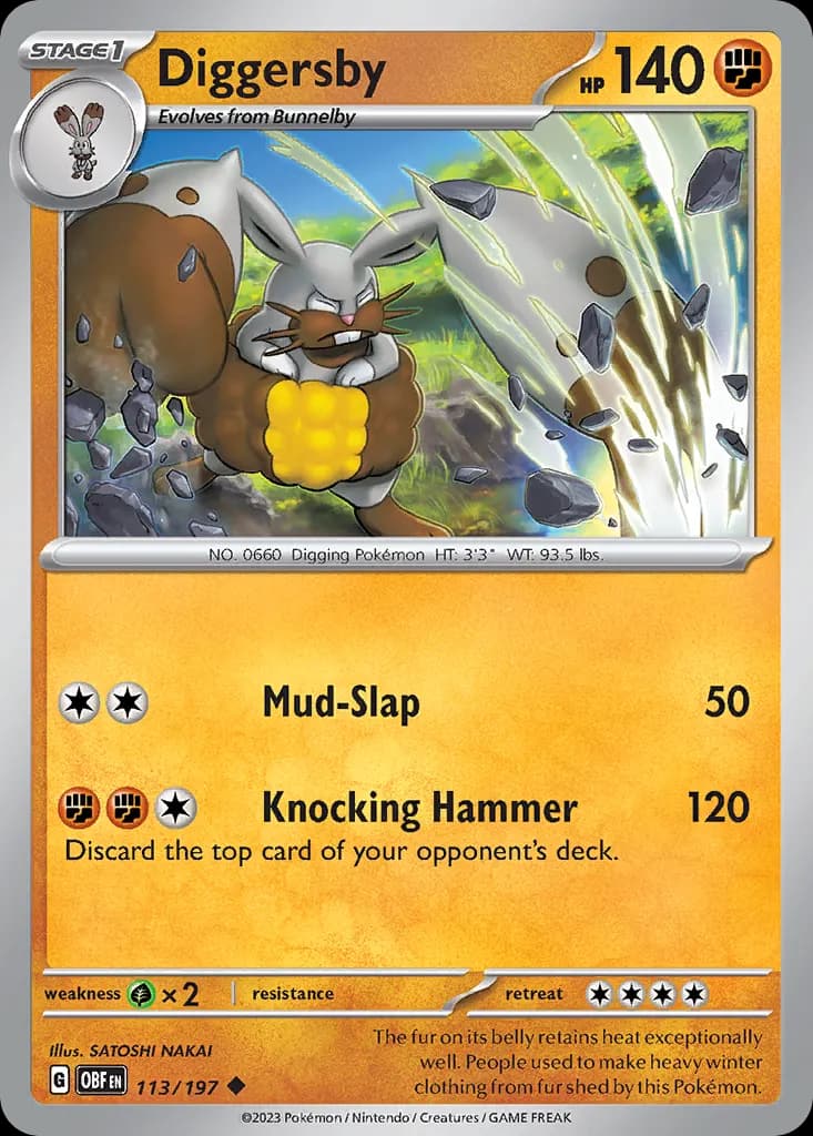 Diggersby — Obsidian Flames 113 Pokémon card