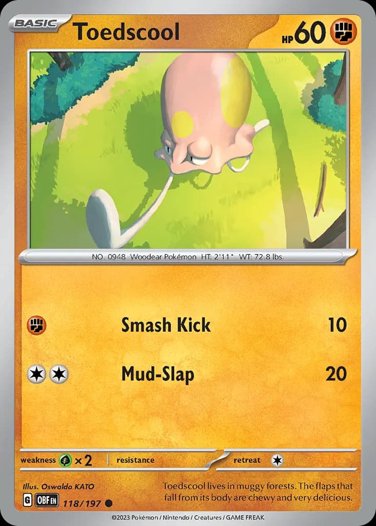 Toedscool — Obsidian Flames 118 Pokémon card