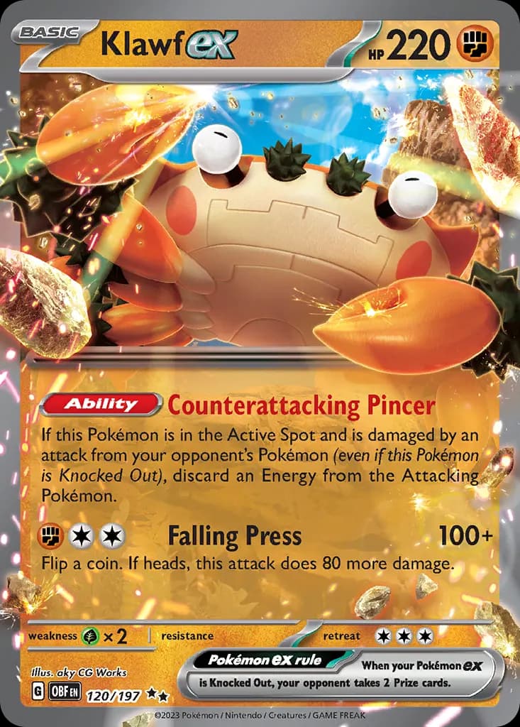 Klawf ex — Obsidian Flames 120 Pokémon card