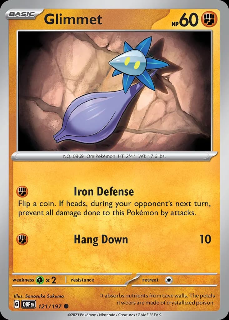 Glimmet — Obsidian Flames 121 Pokémon card