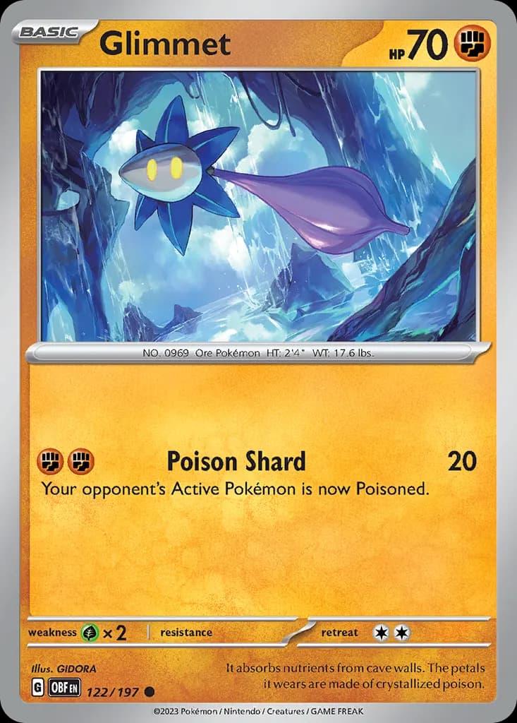 Glimmet — Obsidian Flames 122 Pokémon card