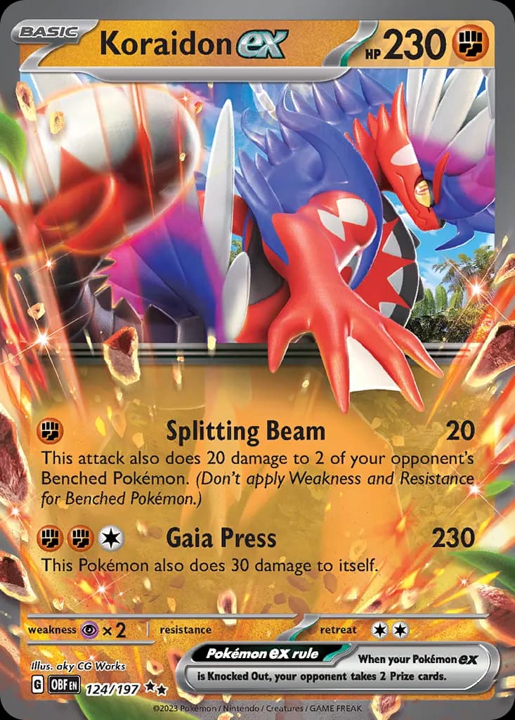 Koraidon ex — Obsidian Flames 124 Pokémon card