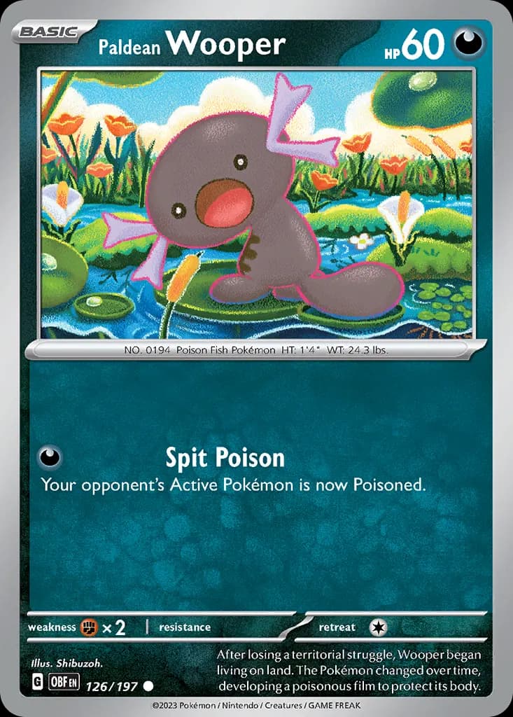 Paldean Wooper — Obsidian Flames 126 Pokémon card