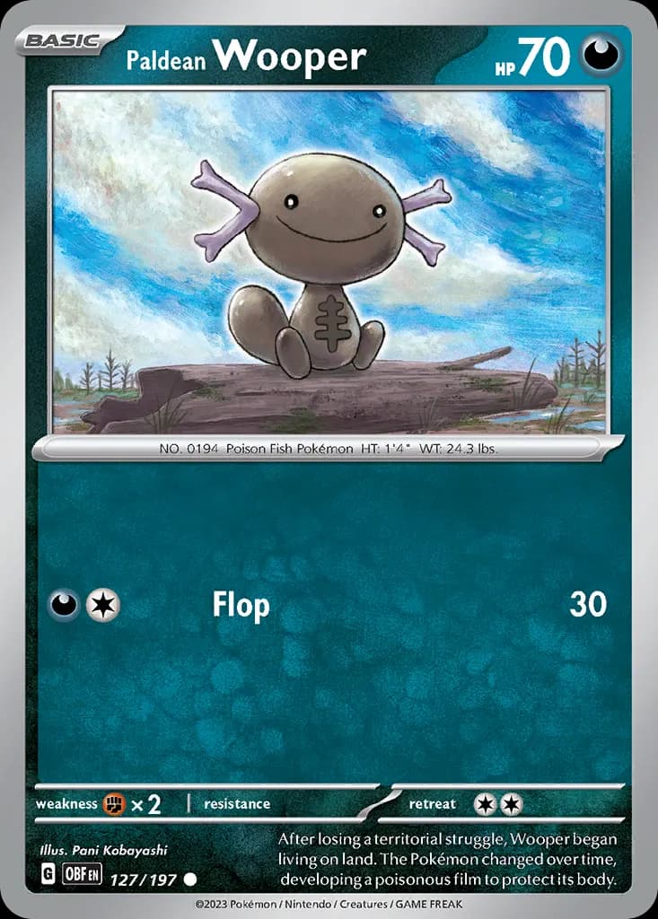Paldean Wooper — Obsidian Flames 127 Pokémon card