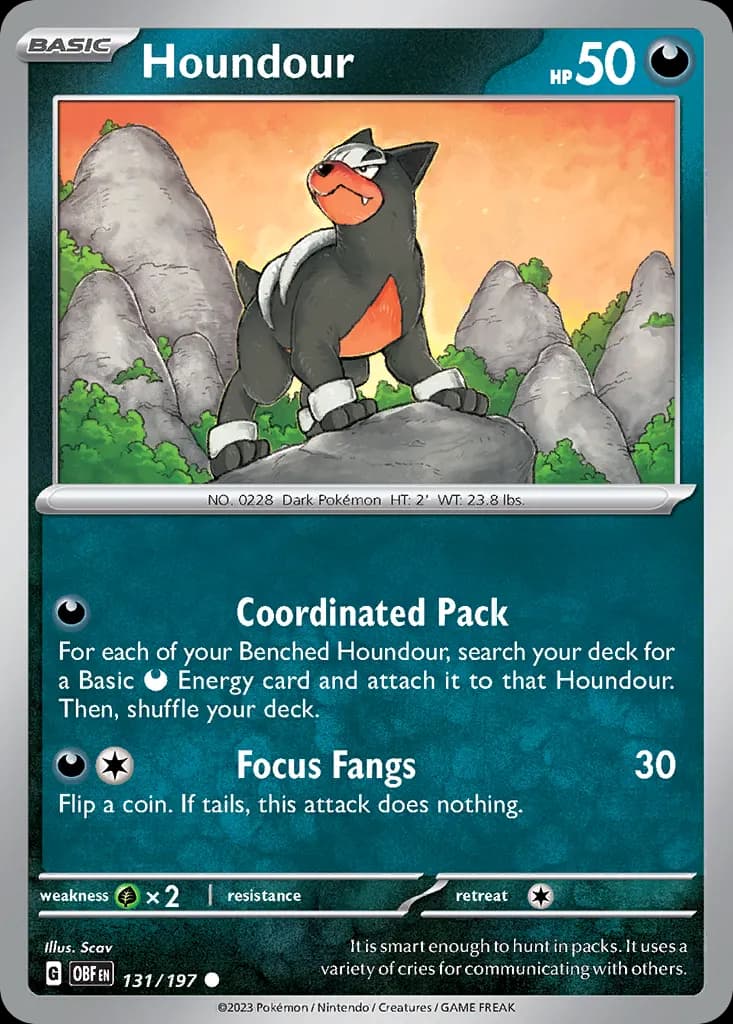 Houndour — Obsidian Flames 131 Pokémon card