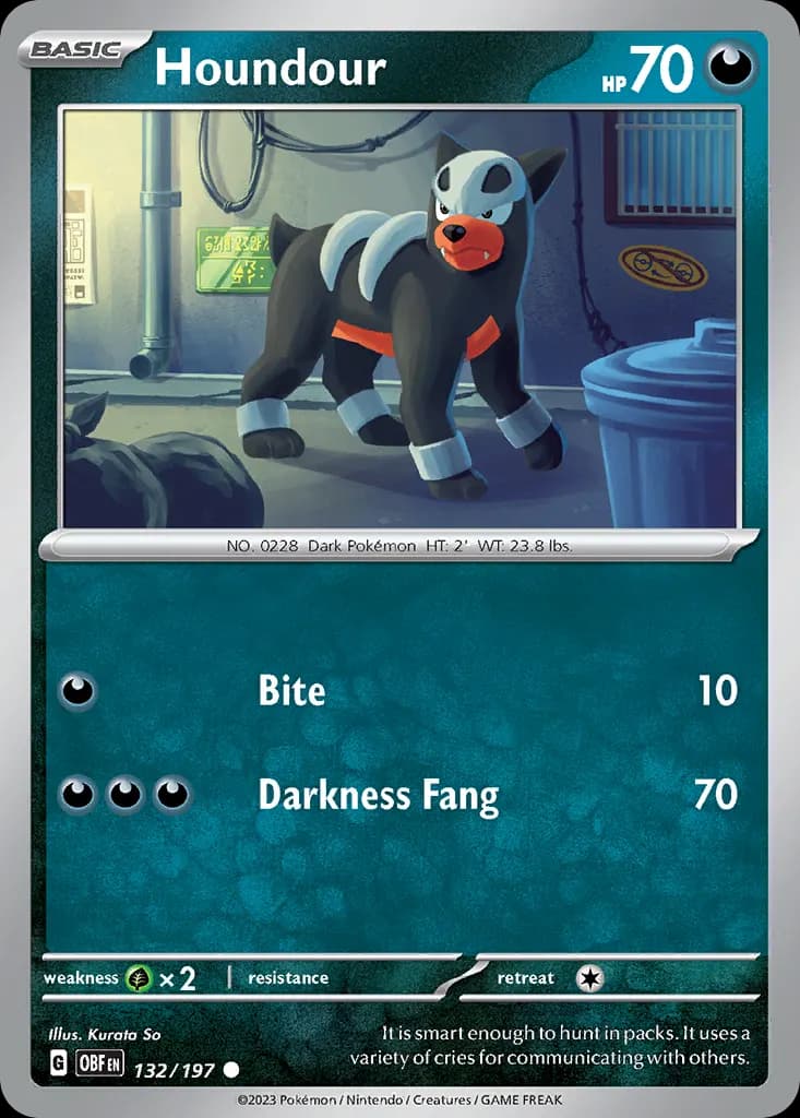 Houndour — Obsidian Flames 132 Pokémon card