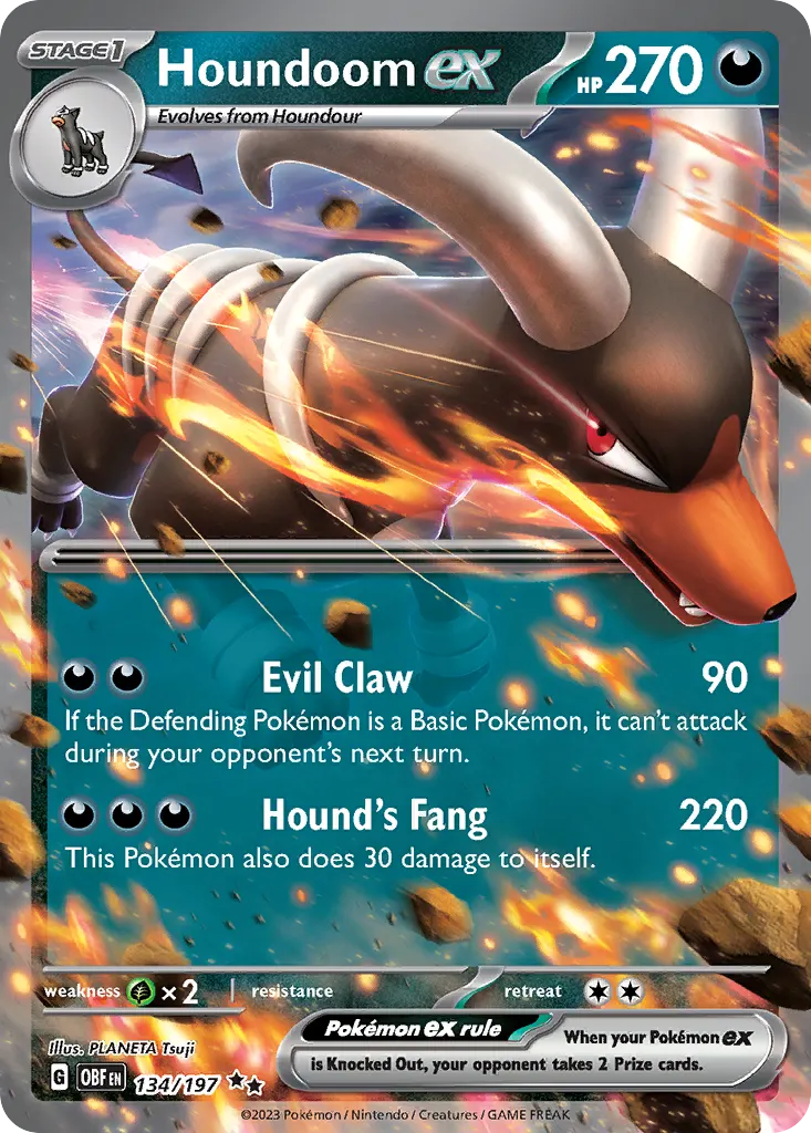 Houndoom ex — Obsidian Flames 134 Pokémon card