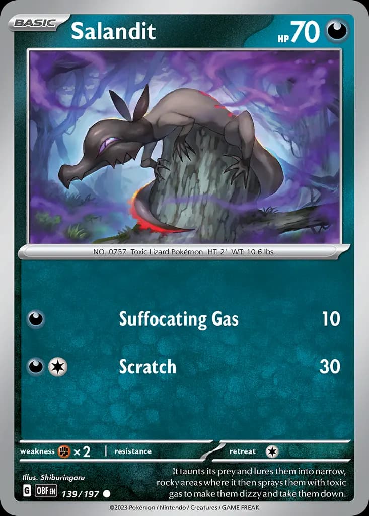Salandit — Obsidian Flames 139 Pokémon card