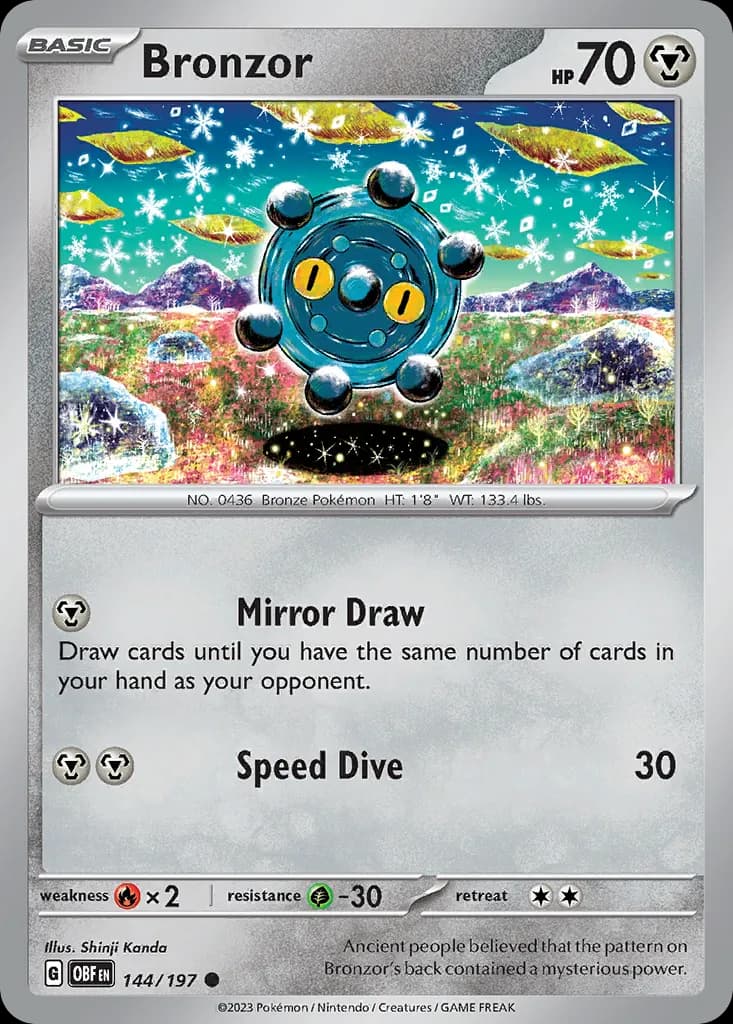 Bronzor — Obsidian Flames 144 Pokémon card