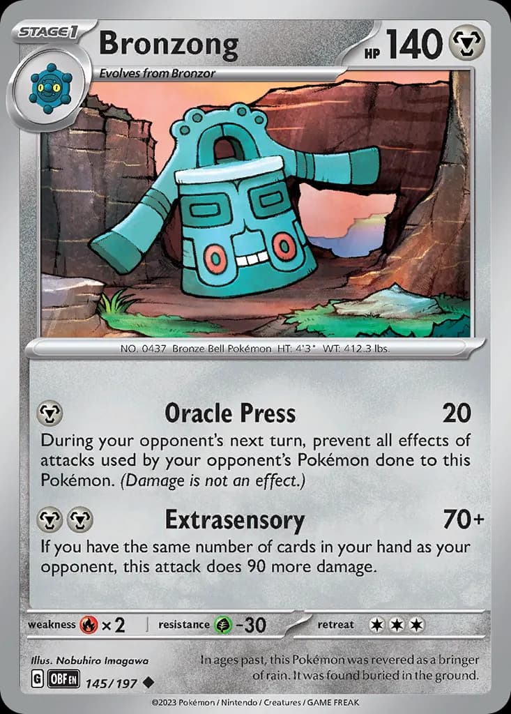 Bronzong — Obsidian Flames 145 Pokémon card