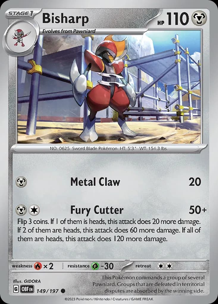 Bisharp — Obsidian Flames 149 Pokémon card