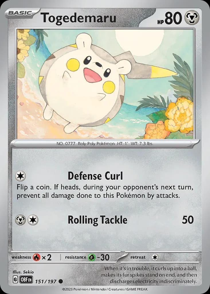 Togedemaru — Obsidian Flames 151 Pokémon card