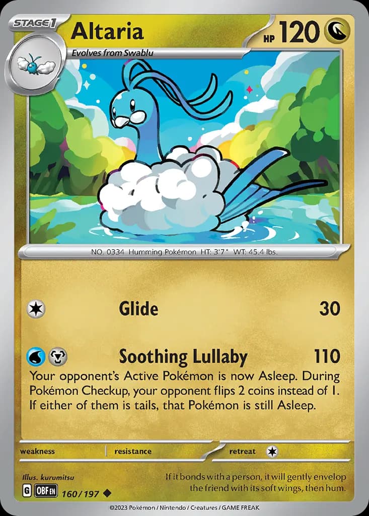 Altaria — Obsidian Flames 160 Pokémon card