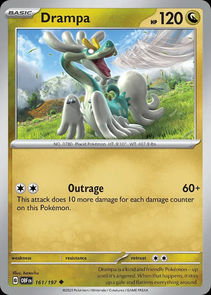 Drampa — Obsidian Flames 161 Pokémon card