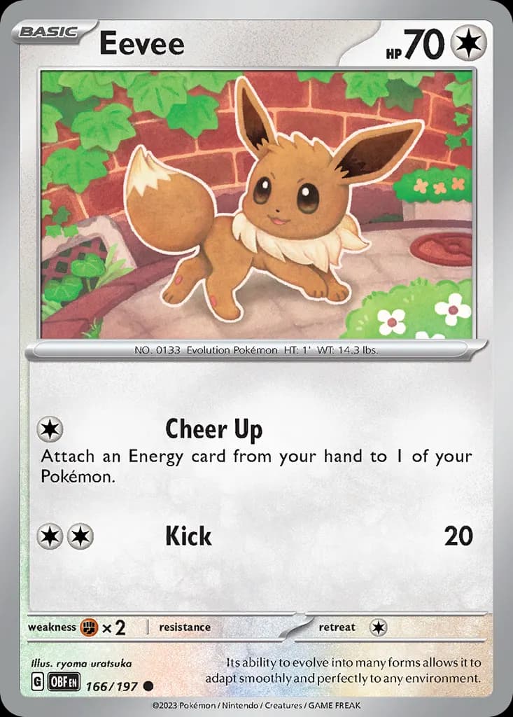 Eevee — Obsidian Flames 166 Pokémon card