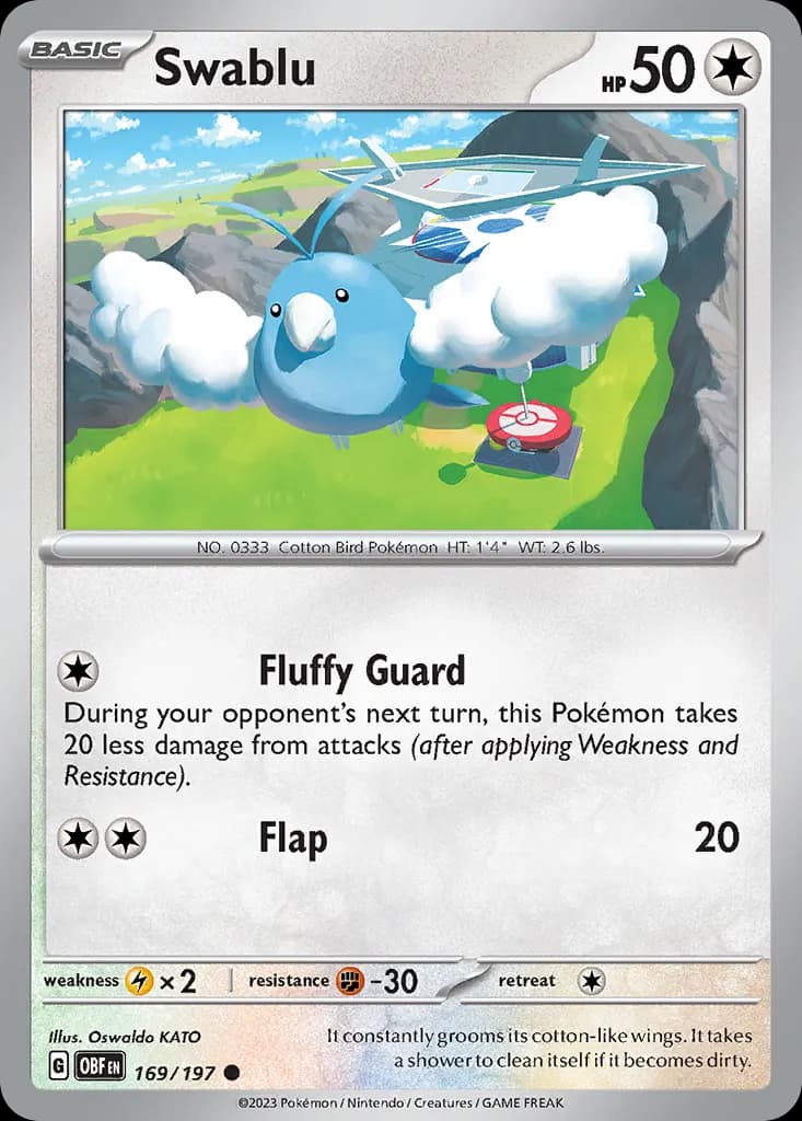 Swablu — Obsidian Flames 169 Pokémon card