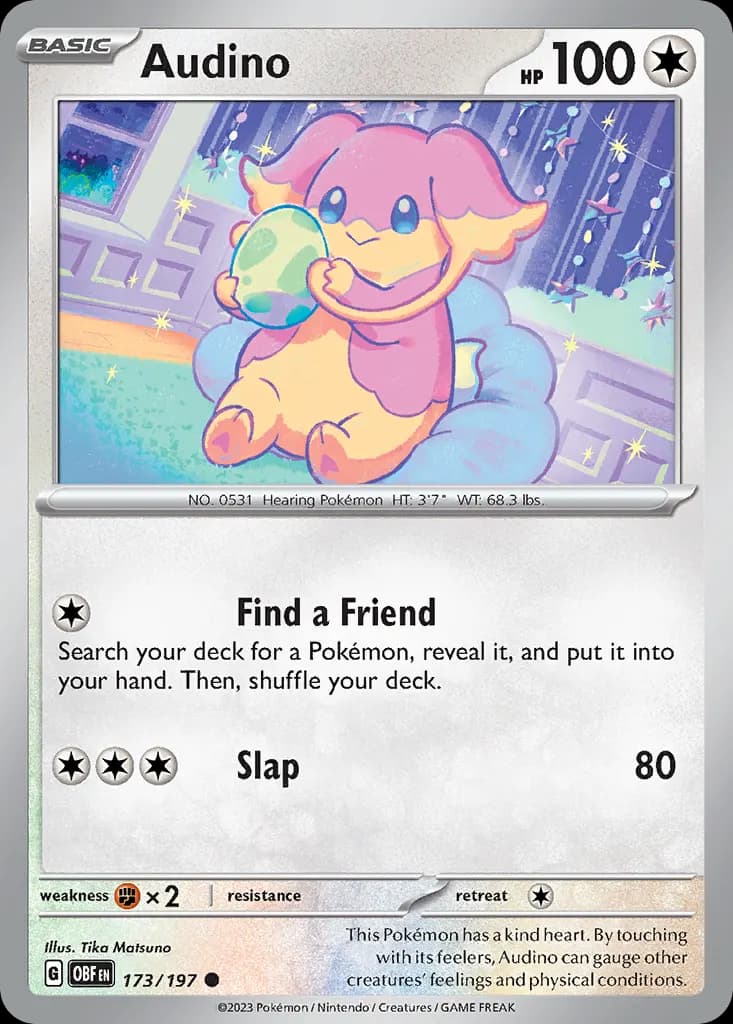 Audino — Obsidian Flames 173 Pokémon card