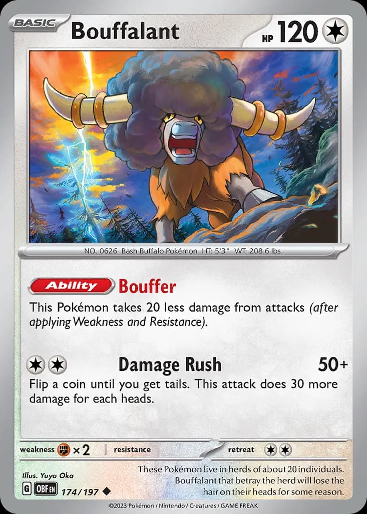Bouffalant — Obsidian Flames 174 Pokémon card