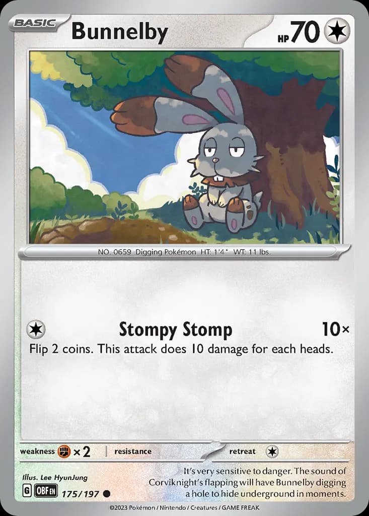 Bunnelby — Obsidian Flames 175 Pokémon card