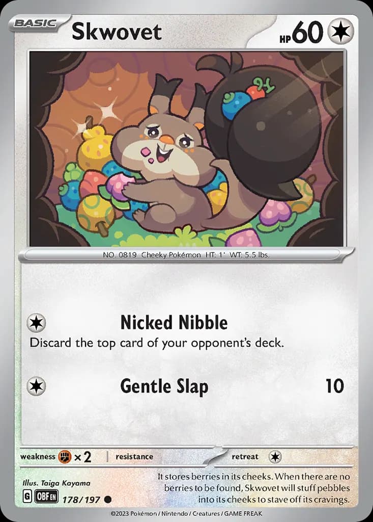 Skwovet — Obsidian Flames 178 Pokémon card