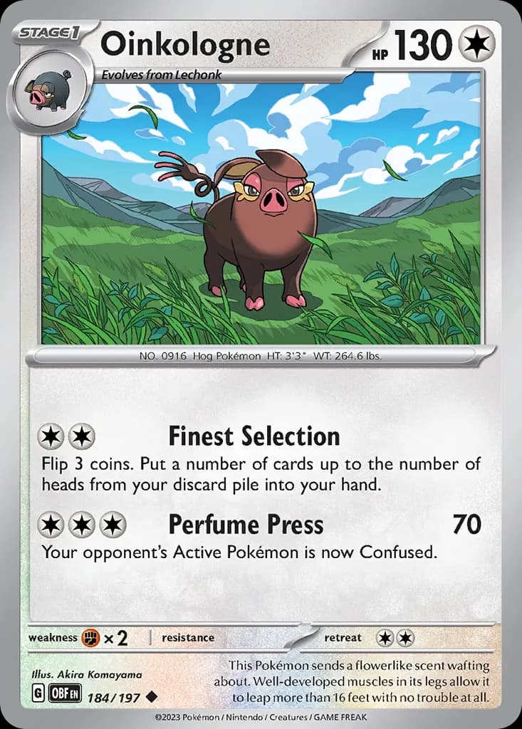 Oinkologne — Obsidian Flames 184 Pokémon card