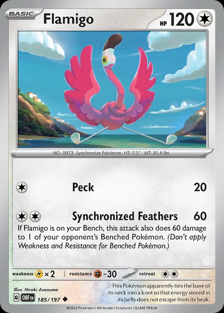 Flamigo — Obsidian Flames 185 Pokémon card