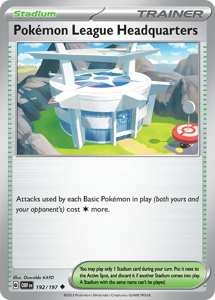 Pokémon League Headquarters — Obsidian Flames 192 Pokémon card