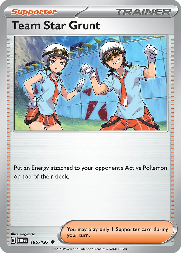 Team Star Grunt — Obsidian Flames 195 Pokémon card