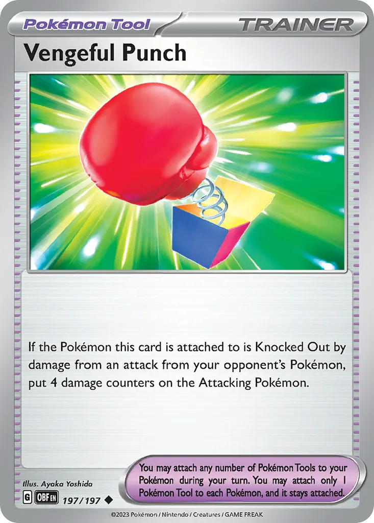 Vengeful Punch — Obsidian Flames 197 Pokémon card