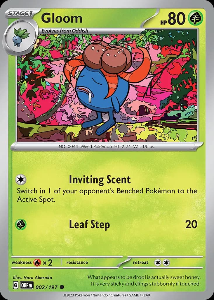 Gloom — Obsidian Flames 2 Pokémon card