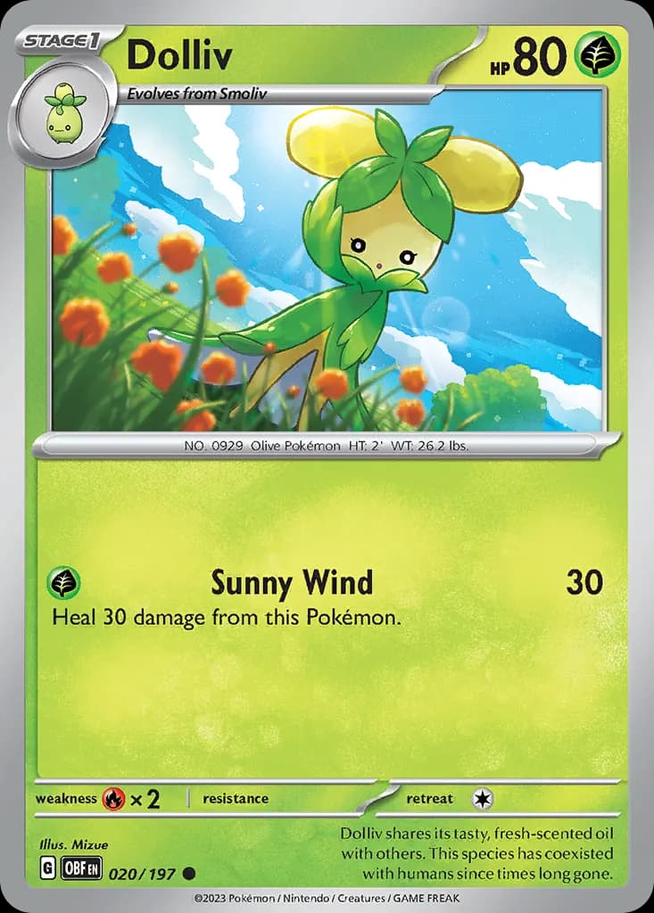 Dolliv — Obsidian Flames 20 Pokémon card