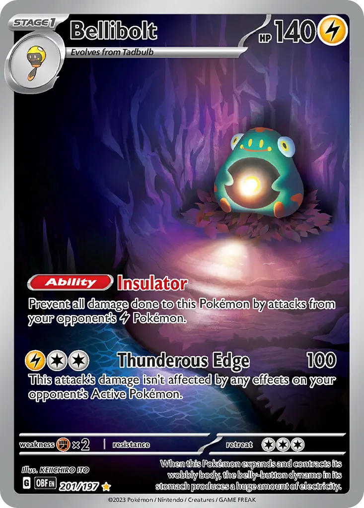 Bellibolt — Obsidian Flames 201 Pokémon card