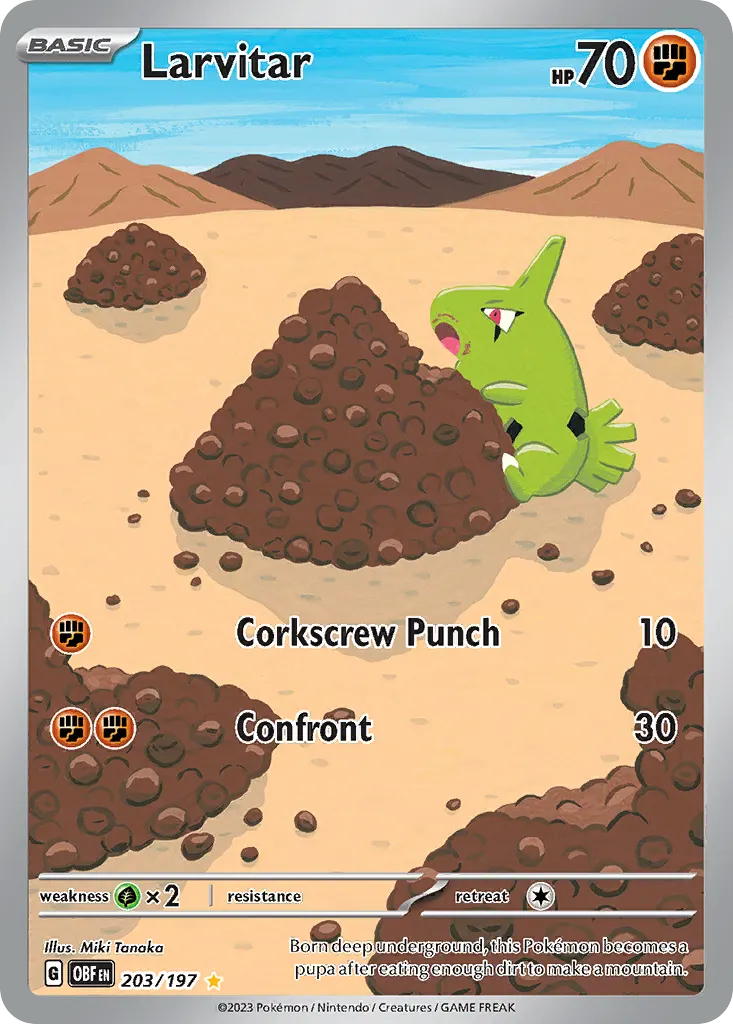 Larvitar — Obsidian Flames 203 Pokémon card