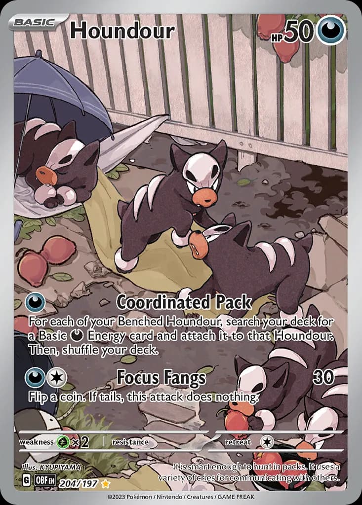 Houndour — Obsidian Flames 204 Pokémon card