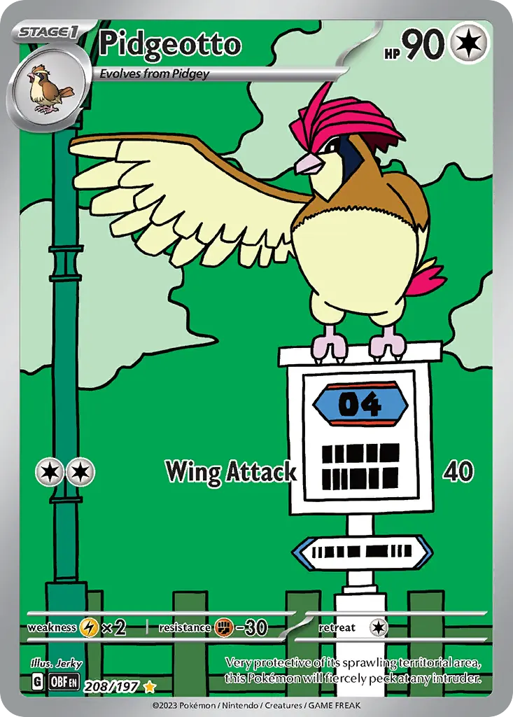 Pidgeotto — Obsidian Flames 208 Pokémon card