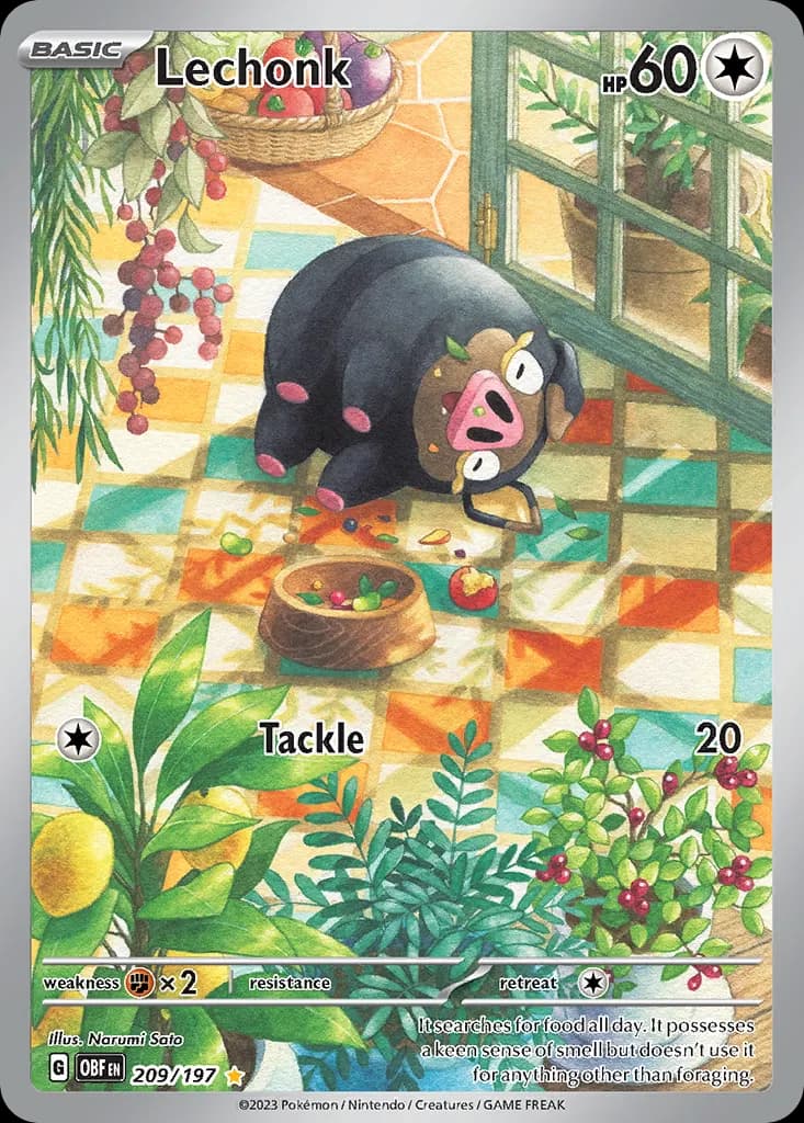 Lechonk — Obsidian Flames 209 Pokémon card