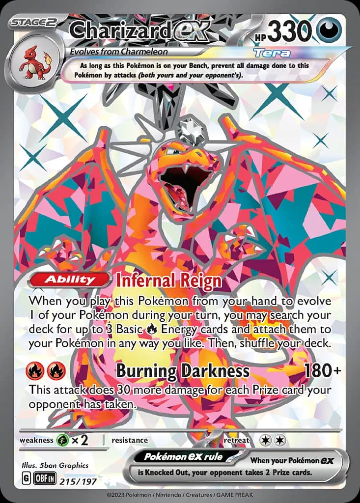 Charizard ex — Obsidian Flames 215 Pokémon card