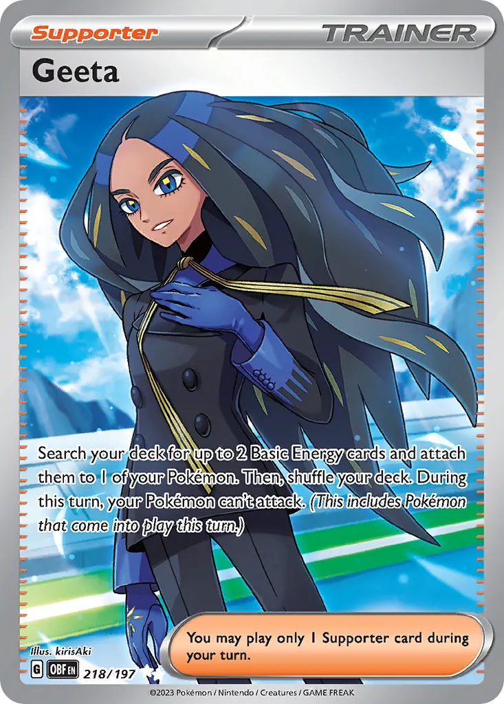 Geeta — Obsidian Flames 218 Pokémon card