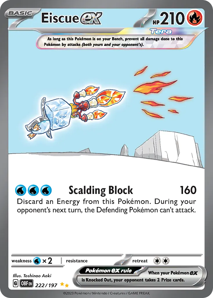 Eiscue ex — Obsidian Flames 222 Pokémon card