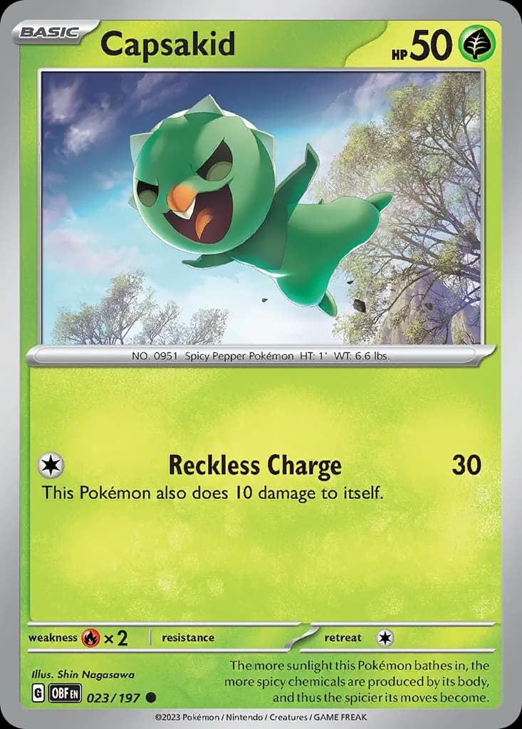 Capsakid — Obsidian Flames 23 Pokémon card